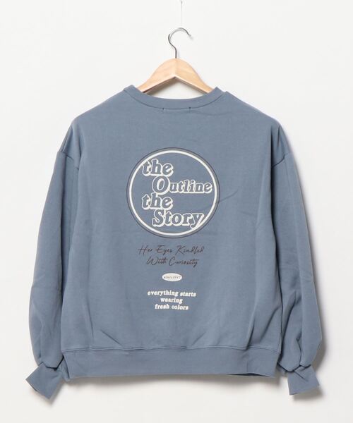 SpRay(スプレイ)の「裏起毛BACKサークルロゴプルオーバー(Tシャツ/カットソー・レディース・チャコールグレー/グレイッシュベージュ/ライトグリーン/ブルー・FREE)」の7枚目の写真