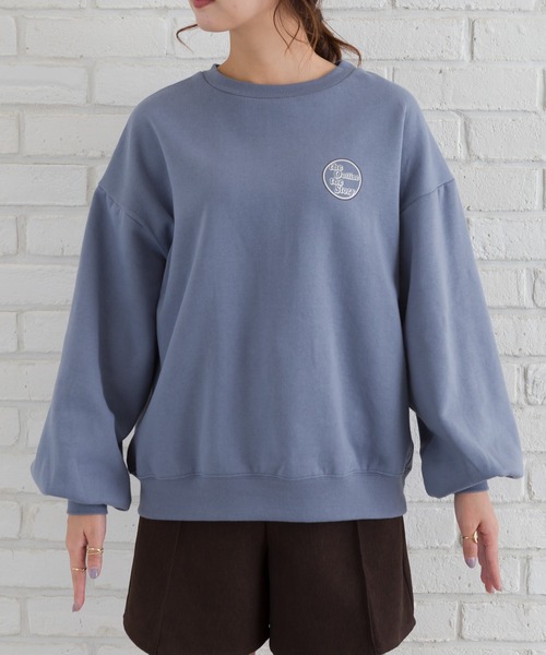 SpRay(スプレイ)の「裏起毛BACKサークルロゴプルオーバー(Tシャツ/カットソー・レディース・チャコールグレー/グレイッシュベージュ/ライトグリーン/ブルー・FREE)」の18枚目の写真