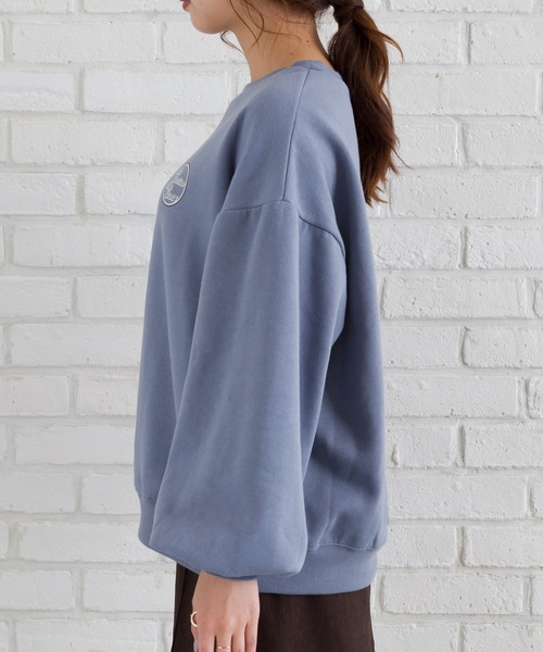 SpRay(スプレイ)の「裏起毛BACKサークルロゴプルオーバー(Tシャツ/カットソー・レディース・チャコールグレー/グレイッシュベージュ/ライトグリーン/ブルー・FREE)」の19枚目の写真