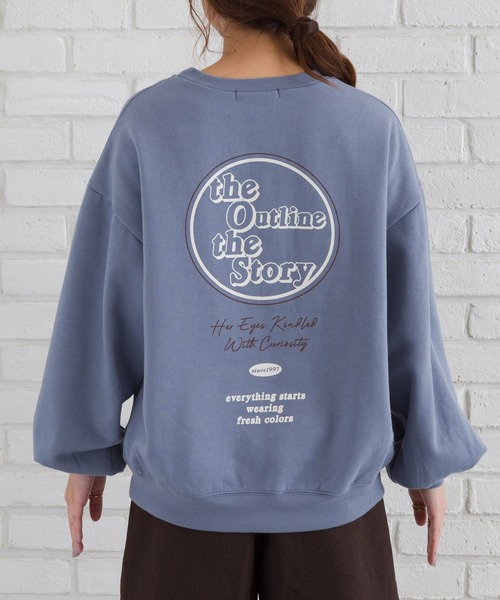 SpRay(スプレイ)の「裏起毛BACKサークルロゴプルオーバー(Tシャツ/カットソー・レディース・チャコールグレー/グレイッシュベージュ/ライトグリーン/ブルー・FREE)」の20枚目の写真