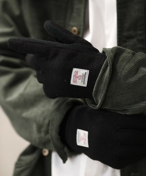 HARRIS TWEED(ハリスツイード)の「Harris Tweed/ハリスツイード タッチパネル対応グローブ(手袋)」|ブラック