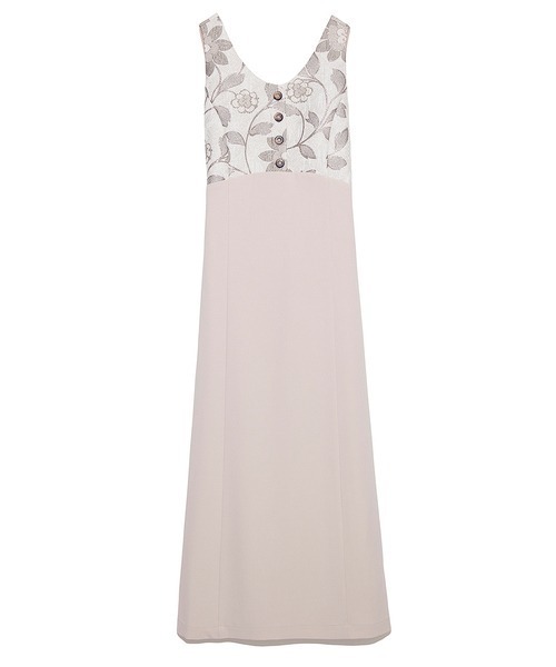 Lily ワンピースbrown リリーブラウン のファッション ジャガード切替えワンピース ワンピース Lily