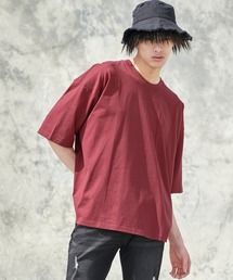 バックネック ブランドロゴ刺繍 オーバーサイズTシャツ