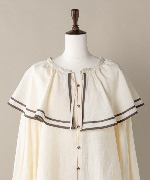 moi tytto（モイテュット）の「パイピングセーラー襟ブラウス（シャツ/ブラウス・レディース・ホワイト/ベージュ・FREE）」の18枚目の写真