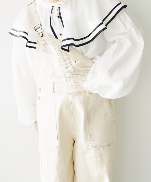 moi tytto（モイテュット）の「パイピングセーラー襟ブラウス（シャツ/ブラウス・レディース・ホワイト/ベージュ・FREE）」の13枚目の写真