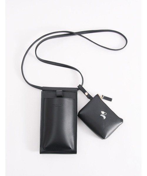 POU DOU DOU（プードゥドゥ）の「チャームポーチ付きスクエアポシェット（ショルダーバッグ・レディース・ライトブルー/ブラック/グレー系その他・8）」の12枚目の写真