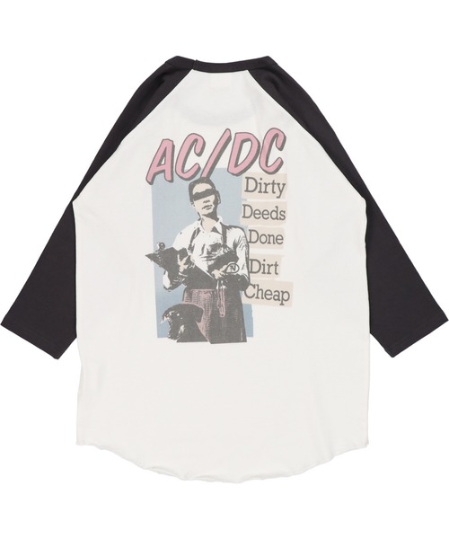 AC/DC ラグランtシャツSサイズ BEATJIVE ACDC ラグラン Tシャツ 7分袖 メンズ レディース ロンt