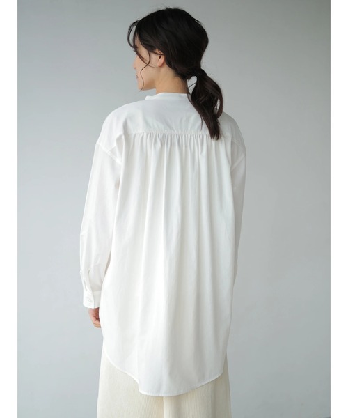 AMERICAN HOLIC（アメリカンホリック）の「スタンドカラー比翼シャツチュニック　＊●（シャツ/ブラウス・レディース・オフホワイト/ピンク/ベージュ/ストライプ/チェック・FREE）」の21枚目の写真