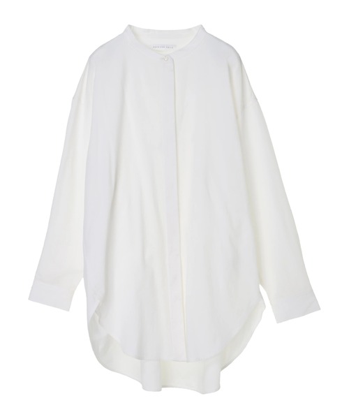 AMERICAN HOLIC（アメリカンホリック）の「スタンドカラー比翼シャツチュニック　＊●（シャツ/ブラウス・レディース・オフホワイト/ピンク/ベージュ/ストライプ/チェック・FREE）」の15枚目の写真