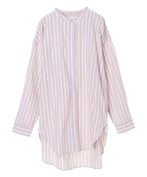 AMERICAN HOLIC（アメリカンホリック）の「スタンドカラー比翼シャツチュニック　＊●（シャツ/ブラウス・レディース・オフホワイト/ピンク/ベージュ/ストライプ/チェック・FREE）」の16枚目の写真