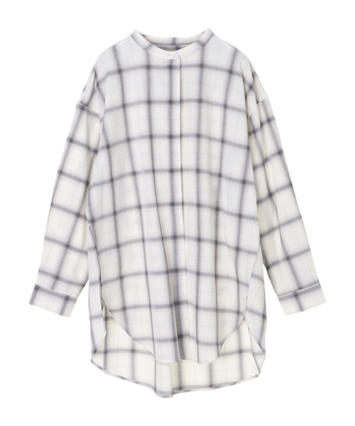 AMERICAN HOLIC（アメリカンホリック）の「スタンドカラー比翼シャツチュニック　＊●（シャツ/ブラウス・レディース・オフホワイト/ピンク/ベージュ/ストライプ/チェック・FREE）」の19枚目の写真