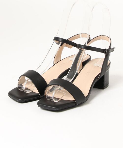 NEUE THE MARKET(ノイエザマーケット)の「チャンキーヒールストラップサンダル/93508(サンダル・レディース・グリーン/ブラック/ベージュ・24.5cm/22.5cm/23.5cm/23cm/24cm)」の2枚目の写真