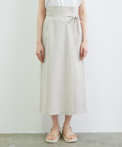 VIS（ビス）の「【WEB限定】リネンライクサイドリボンラップスカート（スカート・レディース・ブラック/ベージュ/キナリ・S/M）」の6枚目の写真