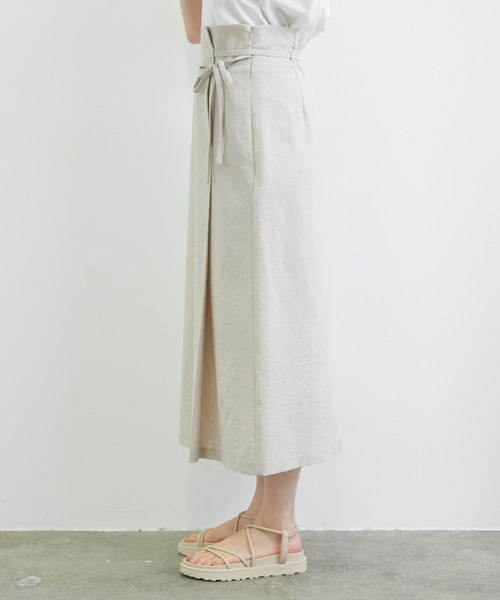 VIS（ビス）の「【WEB限定】リネンライクサイドリボンラップスカート（スカート・レディース・ブラック/ベージュ/キナリ・S/M）」の9枚目の写真