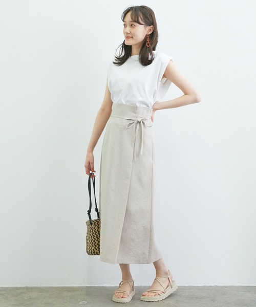 VIS（ビス）の「【WEB限定】リネンライクサイドリボンラップスカート（スカート・レディース・ブラック/ベージュ/キナリ・S/M）」の13枚目の写真