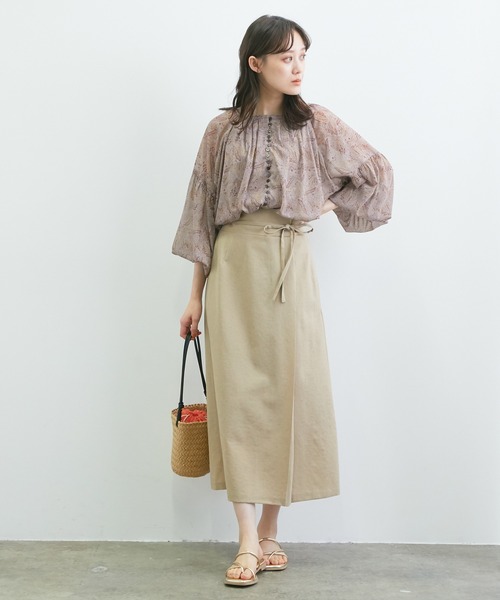 VIS（ビス）の「【WEB限定】リネンライクサイドリボンラップスカート（スカート・レディース・ブラック/ベージュ/キナリ・S/M）」の11枚目の写真
