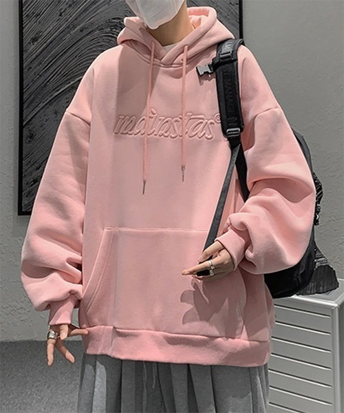 WESTBOY（ウエストボーイ）の「【WB ORIGINALS】 Embossing Drop Shoulder Hoodie  WO21S215TP（パーカー・メンズ・グレー/ピンク/ブルー・M/L/XL）」の3枚目の写真