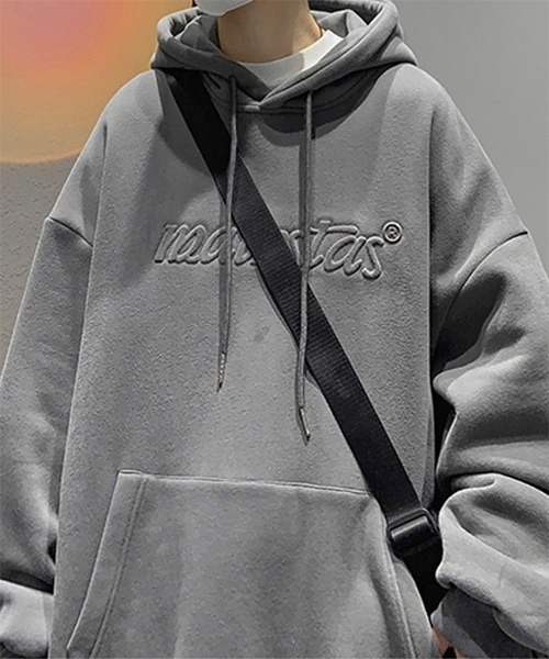 WESTBOY（ウエストボーイ）の「【WB ORIGINALS】 Embossing Drop Shoulder Hoodie  WO21S215TP（パーカー・メンズ・グレー/ピンク/ブルー・M/L/XL）」の7枚目の写真