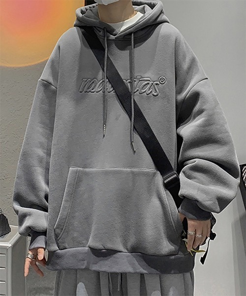 WESTBOY（ウエストボーイ）の「【WB ORIGINALS】 Embossing Drop Shoulder Hoodie  WO21S215TP（パーカー・メンズ・グレー/ピンク/ブルー・M/L/XL）」の8枚目の写真
