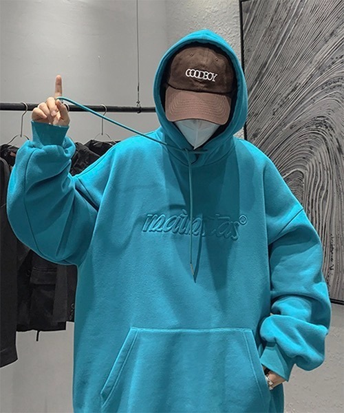 WESTBOY（ウエストボーイ）の「【WB ORIGINALS】 Embossing Drop Shoulder Hoodie  WO21S215TP（パーカー・メンズ・グレー/ピンク/ブルー・M/L/XL）」の9枚目の写真