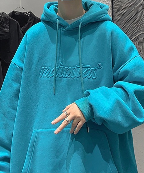 WESTBOY（ウエストボーイ）の「【WB ORIGINALS】 Embossing Drop Shoulder Hoodie  WO21S215TP（パーカー・メンズ・グレー/ピンク/ブルー・M/L/XL）」の10枚目の写真