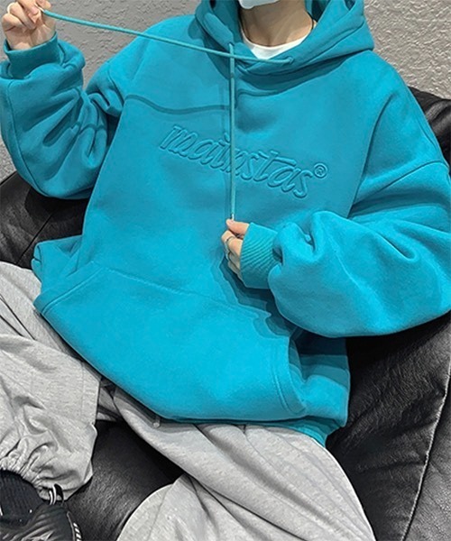 WESTBOY（ウエストボーイ）の「【WB ORIGINALS】 Embossing Drop Shoulder Hoodie  WO21S215TP（パーカー・メンズ・グレー/ピンク/ブルー・M/L/XL）」の11枚目の写真
