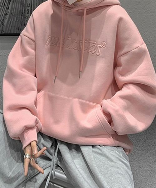 WESTBOY（ウエストボーイ）の「【WB ORIGINALS】 Embossing Drop Shoulder Hoodie  WO21S215TP（パーカー・メンズ・グレー/ピンク/ブルー・M/L/XL）」の12枚目の写真