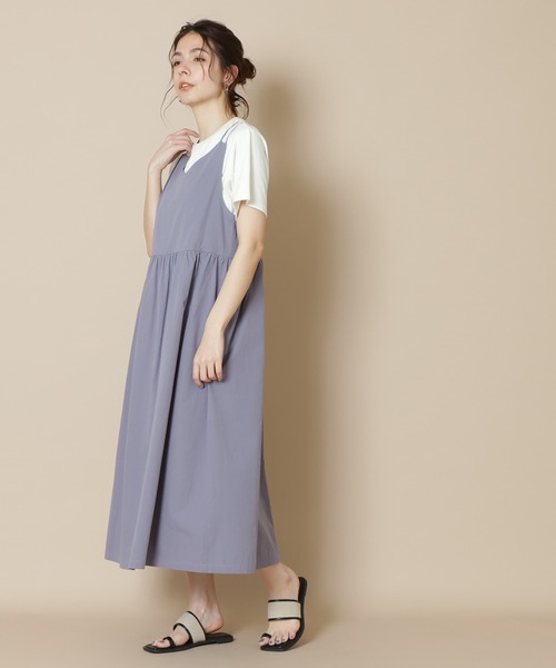N.（N. Natural Beauty Basic）（エヌエヌナチュラルビューティーベーシック）の「Vネックキャミソールワンピース（ワンピース・レディース・ブルー/ブラック/ベージュ・MEDIUM）」の11枚目の写真