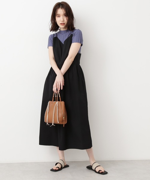 N.（N. Natural Beauty Basic）（エヌエヌナチュラルビューティーベーシック）の「Vネックキャミソールワンピース（ワンピース・レディース・ブルー/ブラック/ベージュ・MEDIUM）」の14枚目の写真