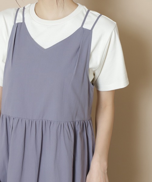 N.（N. Natural Beauty Basic）（エヌエヌナチュラルビューティーベーシック）の「Vネックキャミソールワンピース（ワンピース・レディース・ブルー/ブラック/ベージュ・MEDIUM）」の9枚目の写真