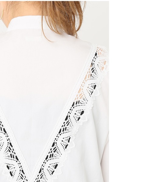 SEEALL（シーオール）の「【SEEALL/シーオール】別注Vレースシャツ◆（シャツ/ブラウス・レディース・ホワイト/カーキ・FREE）」の10枚目の写真