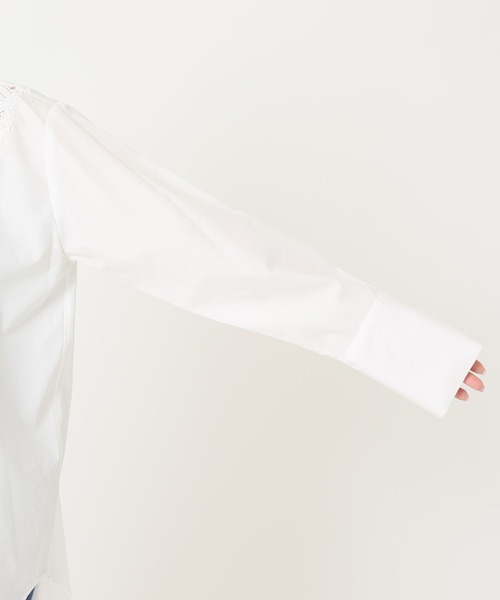 SEEALL（シーオール）の「【SEEALL/シーオール】別注Vレースシャツ◆（シャツ/ブラウス・レディース・ホワイト/カーキ・FREE）」の12枚目の写真