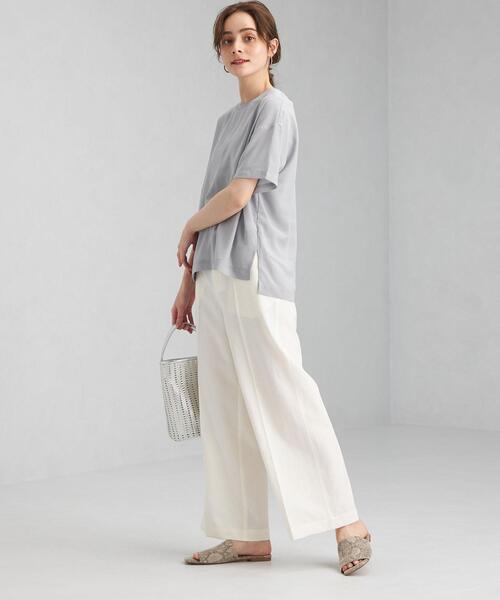 green label relaxing（グリーンレーベルリラクシング）の「FFC シアー ワイド プルオーバー ＆ カップ キャミ セット（Tシャツ/カットソー・レディース・ライトグレー/ブラック/オリーブ・FREE）」の21枚目の写真