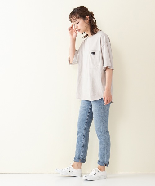 LB/S (エルビーエス)の「【C-17】ポケット付きビッグシルエット(ルーズフィット)ラウンド型Tシャツ(Tシャツ/カットソー・レディース・ブラック/グレー/ホワイト/ピンク・LARGE/MEDIUM)」の17枚目の写真