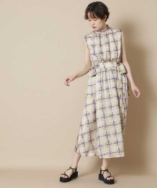 N.（N. Natural Beauty Basic）（エヌエヌナチュラルビューティーベーシック）の「【S Size Line】◆にじみチェックワンピース（ワンピース・レディース・グレー系その他/イエロー系その他・SMALL/MEDIUM）」の9枚目の写真