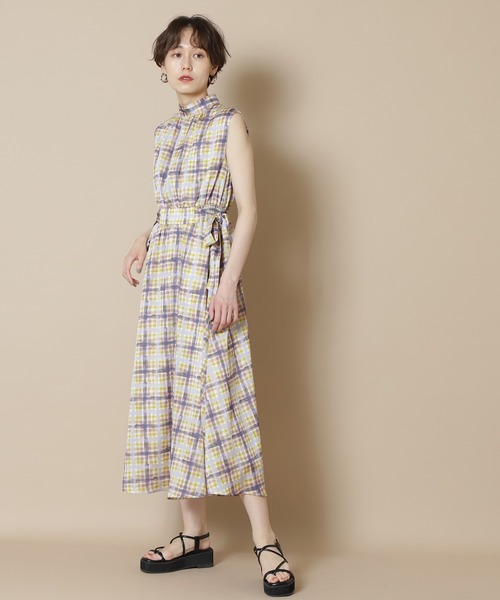 N.（N. Natural Beauty Basic）（エヌエヌナチュラルビューティーベーシック）の「【S Size Line】◆にじみチェックワンピース（ワンピース・レディース・グレー系その他/イエロー系その他・SMALL/MEDIUM）」の6枚目の写真