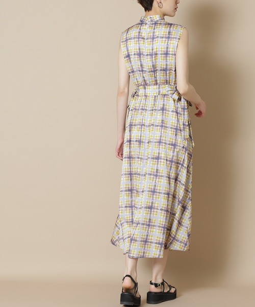 N.（N. Natural Beauty Basic）（エヌエヌナチュラルビューティーベーシック）の「【S Size Line】◆にじみチェックワンピース（ワンピース・レディース・グレー系その他/イエロー系その他・SMALL/MEDIUM）」の7枚目の写真