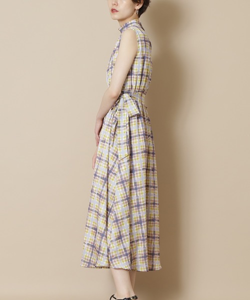 N.（N. Natural Beauty Basic）（エヌエヌナチュラルビューティーベーシック）の「【S Size Line】◆にじみチェックワンピース（ワンピース・レディース・グレー系その他/イエロー系その他・SMALL/MEDIUM）」の3枚目の写真