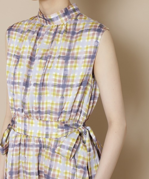 N.（N. Natural Beauty Basic）（エヌエヌナチュラルビューティーベーシック）の「【S Size Line】◆にじみチェックワンピース（ワンピース・レディース・グレー系その他/イエロー系その他・SMALL/MEDIUM）」の10枚目の写真