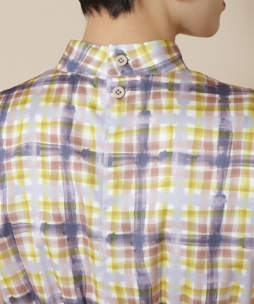 N.（N. Natural Beauty Basic）（エヌエヌナチュラルビューティーベーシック）の「【S Size Line】◆にじみチェックワンピース（ワンピース・レディース・グレー系その他/イエロー系その他・SMALL/MEDIUM）」の8枚目の写真