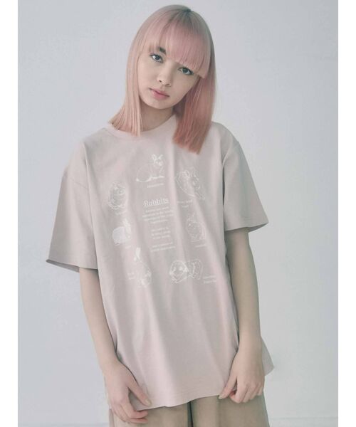 merry jenny（メリージェニー）の「うさぎ図鑑Tee（Tシャツ/カットソー・レディース・ブラック/オフホワイト/ピンク・FREE）」の9枚目の写真