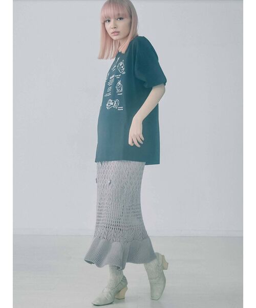 merry jenny（メリージェニー）の「うさぎ図鑑Tee（Tシャツ/カットソー・レディース・ブラック/オフホワイト/ピンク・FREE）」の13枚目の写真