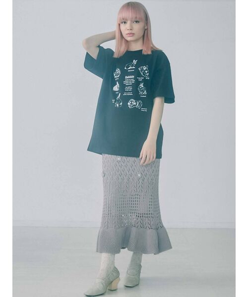 merry jenny（メリージェニー）の「うさぎ図鑑Tee（Tシャツ/カットソー・レディース・ブラック/オフホワイト/ピンク・FREE）」の14枚目の写真