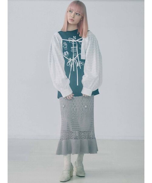 merry jenny（メリージェニー）の「うさぎ図鑑Tee（Tシャツ/カットソー・レディース・ブラック/オフホワイト/ピンク・FREE）」の15枚目の写真