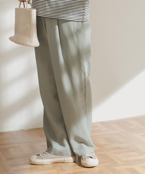 FORK&SPOON（フォークアンドスプーン）の「FORK&SPOON　リンクルエアータックトラウザー（その他パンツ・レディース・ブラック/グレー系その他/グリーン系その他・ONE）」の4枚目の写真