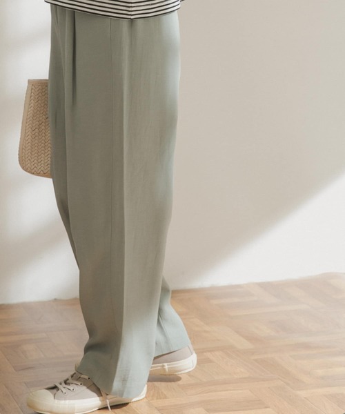 FORK&SPOON（フォークアンドスプーン）の「FORK&SPOON　リンクルエアータックトラウザー（その他パンツ・レディース・ブラック/グレー系その他/グリーン系その他・ONE）」の11枚目の写真