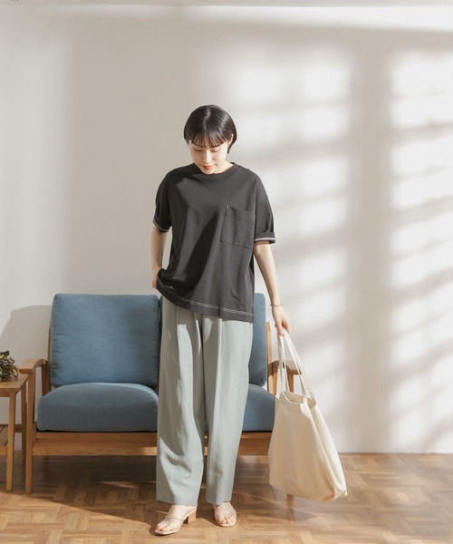 FORK&SPOON（フォークアンドスプーン）の「FORK&SPOON　リンクルエアータックトラウザー（その他パンツ・レディース・ブラック/グレー系その他/グリーン系その他・ONE）」の12枚目の写真