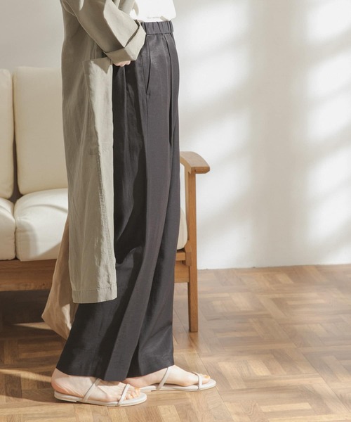 FORK&SPOON（フォークアンドスプーン）の「FORK&SPOON　リンクルエアータックトラウザー（その他パンツ・レディース・ブラック/グレー系その他/グリーン系その他・ONE）」の13枚目の写真