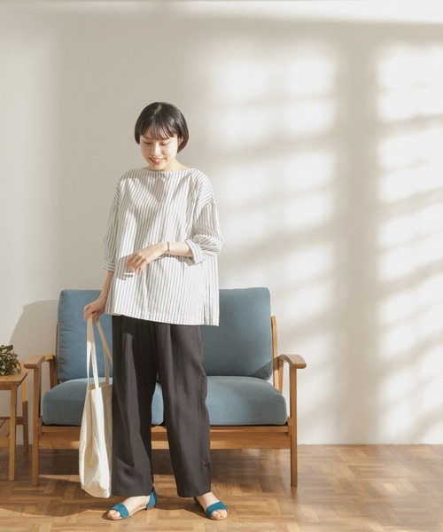 FORK&SPOON（フォークアンドスプーン）の「FORK&SPOON　リンクルエアータックトラウザー（その他パンツ・レディース・ブラック/グレー系その他/グリーン系その他・ONE）」の21枚目の写真