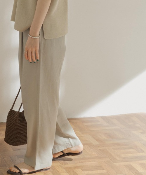 FORK&SPOON（フォークアンドスプーン）の「FORK&SPOON　リンクルエアータックトラウザー（その他パンツ・レディース・ブラック/グレー系その他/グリーン系その他・ONE）」の7枚目の写真